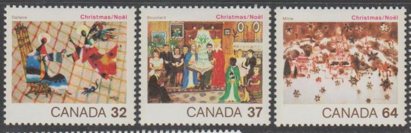 Canada Scott #1040-1041-1042 Christmas Stamp - Mint NH Set