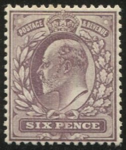 Great Britain 1906 6d  Sc 135 MLH KEVII  VF, cv $45