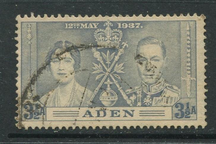 ADEN - Scott 15 - Coronation Issue - 1937- Used - Single 3.1/2a Stamp