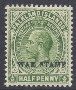 Falkland Islands Scott MR1 - SG70, 1918 War Tax 1/2d MH*