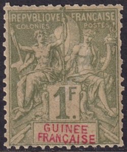 French Guinea 1892 Sc 17 MH* some damaged perfs