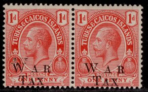 TURKS & CAICOS ISLANDS GV SG150a, 1d scarlet, NH MINT. PARTIAL DOUBLE OPT