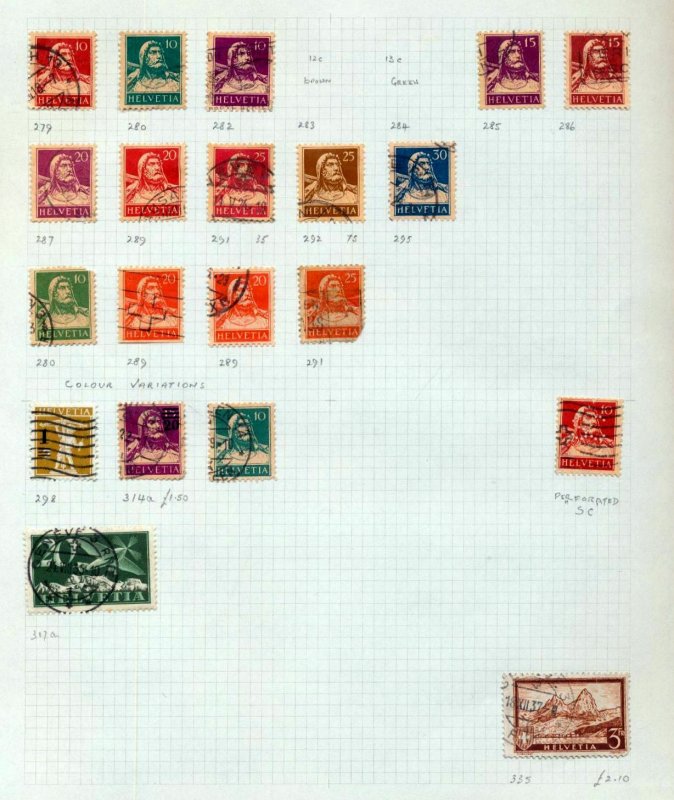 SWITZERLAND Early Helvetia to Mid M&U Collection(Appx 150 Items)ZY132