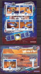 Sierra Leone 2015 Space Explorations of Mars Sheet + S/S MNH