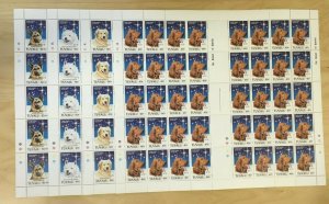 FULL SHEETS Tuvalu 1994 SC 662-5 - New Year of the Dog - 4 Sheets of 40 - MNH