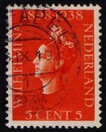 Netherlands  #210  used  1938  Wilhelmina 5c