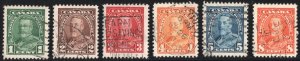 Canada SC#217-222 1¢-8¢ King George V Single (1935) Used