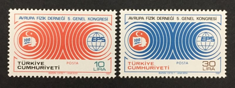 Turkey 1981 #2196-7, European Physics, MNH.