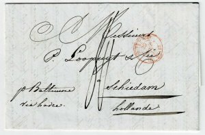 1843 New York date line on cover to the NETHERLANDS, per Cunard Line Hibernia