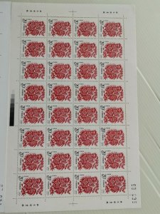 CHINA 1993-1  YEAR OF THE ROOSTER 2V FULL SHEET STAMP IN EXCELLENT COLLECTION (A