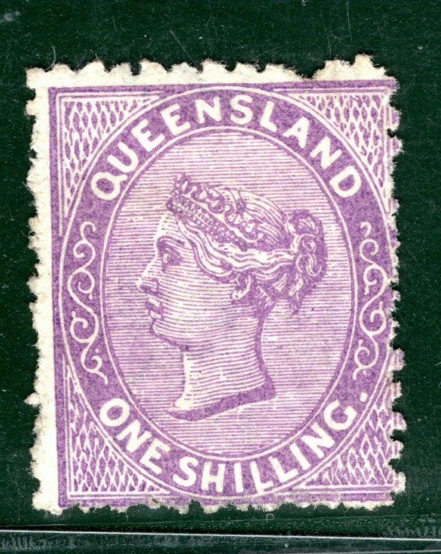 Australia States QUEENSLAND QV SG.144 1s Deep Violet 1880 Mint MNG c£190- RBLUE9