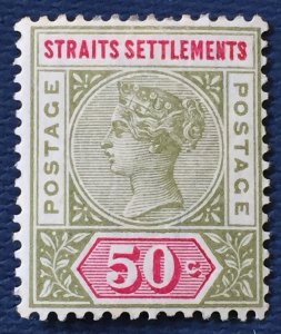 MALAYA 1892-99 STRAITS SETTLEMENTS QV 50c MLH SG#104 M4578