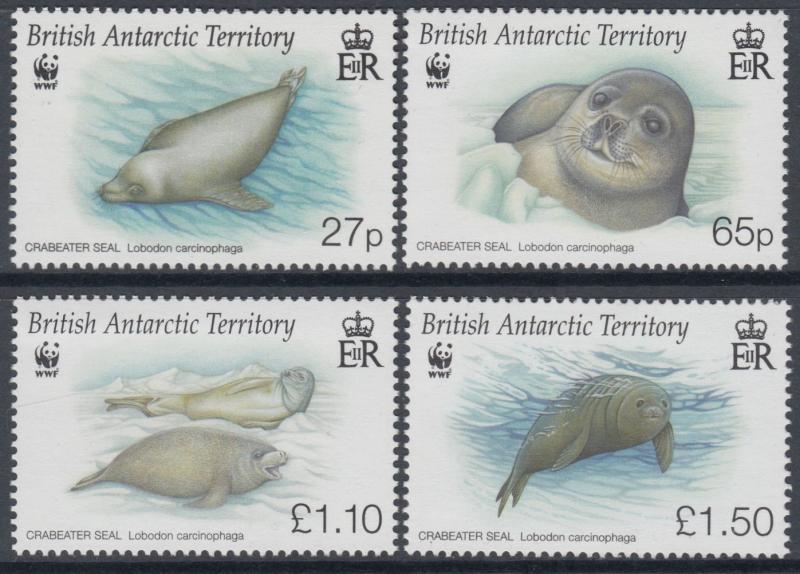 XG-BA889 BRITISH ANTARCTIC TERRITORY - Wwf, 2009 Marine Life, Seal MNH Set