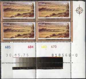 South Africa 446 (mnh block of 4) 30c painting by Thomas Baines (1975)