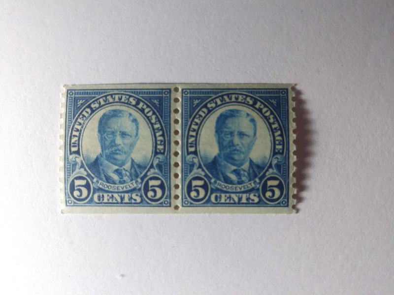 SCOTT #602 MINT NEVER HINGED ROOSEVELT DOUBLE COIL BEAUTFUL STAMPS SCV $ 8