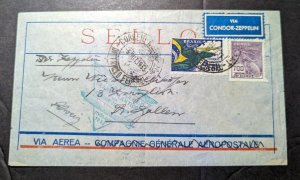 1933 Brazil LZ 127 Graf Zeppelin Cover Rio De Janeiro to St Gallen Switzerland