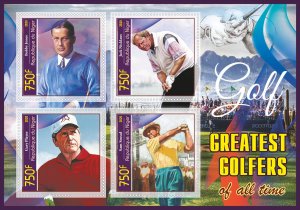 Stamps.Sports. Golf 2016 2020 year 1+1 sheets perforated Niger