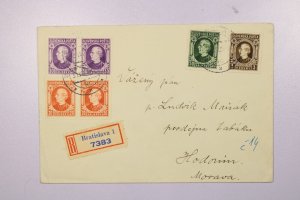 Slovakia 1939 Registered Cover To Moravia w/ Better - L38551