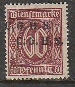 Germany-Upper Silesia O46, 60pf DOUBLE HORIZ OVERPRINT. MINT, NH. VF. (418)