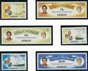 Kiribati 373-78 MNH 1981 Prince Charles Wedding (ak3746)