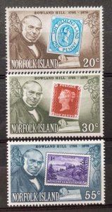 (282) NORFOLK ISLAND 1979 : Sc# 246-248 ROWLAND HILL ORIG PENNY POSTAGE - MNH VF