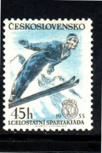 CZECHOSLOVAKIA #682  SKI JUMPER  MINT  VF NH O.G