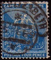Cape of Good Hope SG#24 Used - 1864 4d. - Sheeps, Mythology