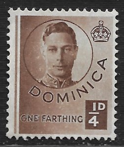 Dominica #111 1/4p King George VI ~ MNG