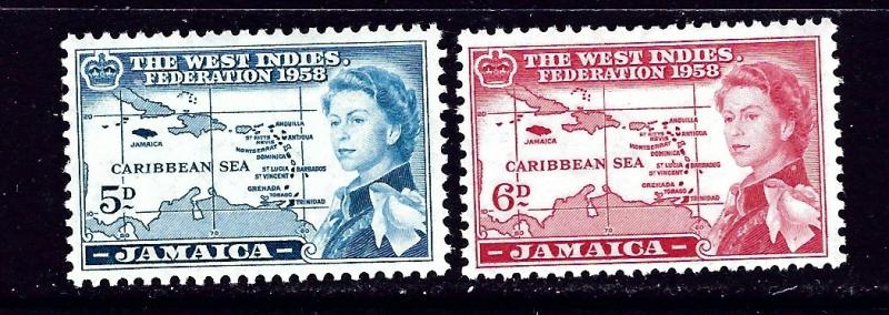 Jamaica 176-77 MH 1958 issues