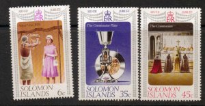 SOLOMON ISLANDS SG334/6 1977 SILVER WEDDING MNH