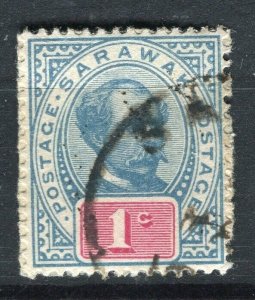 SARAWAK; 1890s early classic C. Brooke issue used 1c. value
