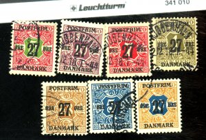 DENMARK #138-144 USED FVF Cat $1399