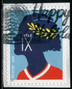 5671 US (58c) Title IX - Soccer Player SA, used on paper