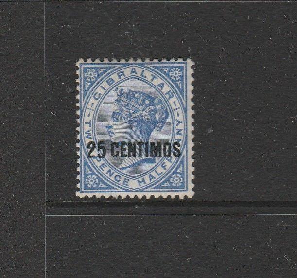 Gibraltar 1889 25c on 2 1/2d Gibraltar Fresh MM SG 18