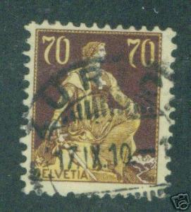 Switzerland Scott 141 Borwn on Buff 1908 CV $17