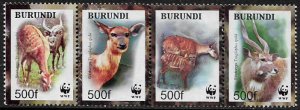 Burundi #774 MNH Strip - WWF- World Wildlife Fund