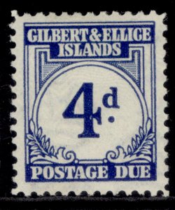 GILBERT AND ELLICE ISLANDS GVI SG D4, 4d blue, M MINT. Cat £20.