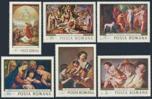 Romania 2088-2093, 2094, MNH. Michel 2755-2760, 2761. Paintings of Nudes, 1969.