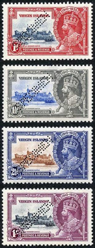 Virgin Islands SG103s/6s 1935 Silver Jubilee Perf Specimen Set U/M