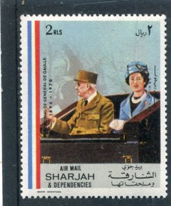 Sharjah 1980 CHARLES DE GAULLE & QUEEN ELIZABETH 1 value Perforated Mint (NH)