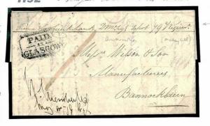 GB SCOTLAND SOLDIER'S LETTER *Queen's Own Cameron Highlanders* 1825 Cover H92