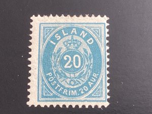 Iceland #28 Mint 1898 20a dull blue