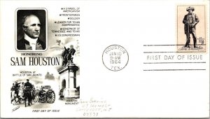 FDC 1964 SC #1242 Fleetwood Cachet - Houston TX - Single - J5963