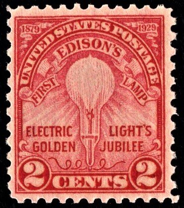 US 655 MNH VF 2 Cent Edison's First Lamp