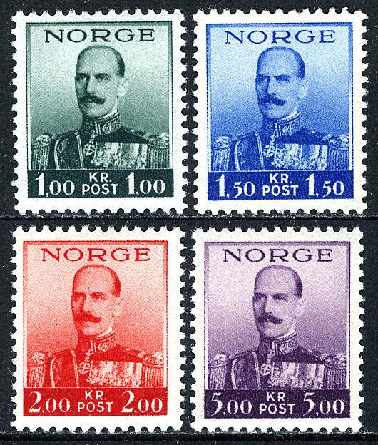 Norway 177-180, MNH. King Haakon VII, 1937-1938