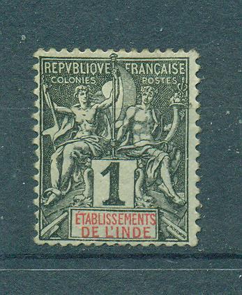 French India sc# 1 mhr cat value $1.40