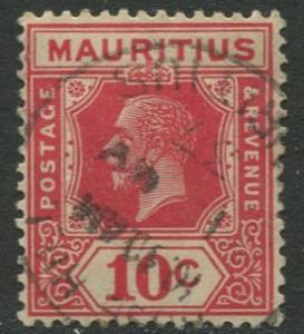 Mauritius - Scott 187 - KGV Definitives -1922 - Used - Single 10c Stamp