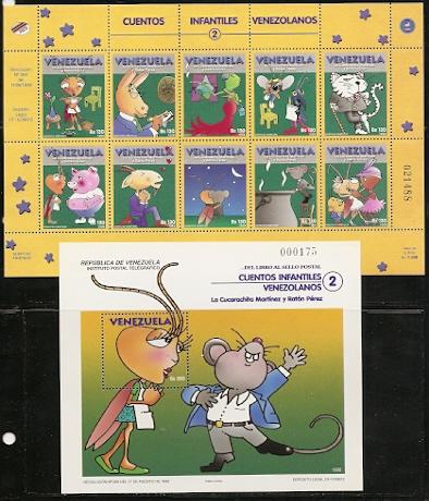 Venezuela 1597-8 1998 Childrens Stories m.s. and s.s. NH