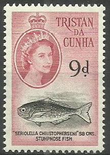  Tristan da Cunha - 1960 Medusa fish 9d MNH