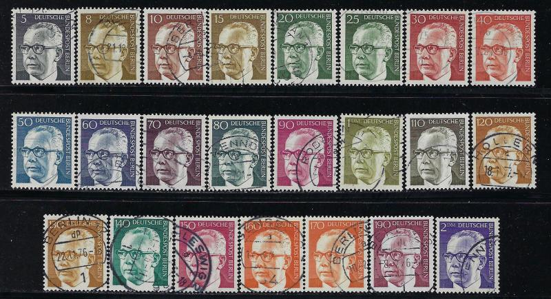 Germany Berlin Scott # 9N284 - 9N301, used, cpl. set